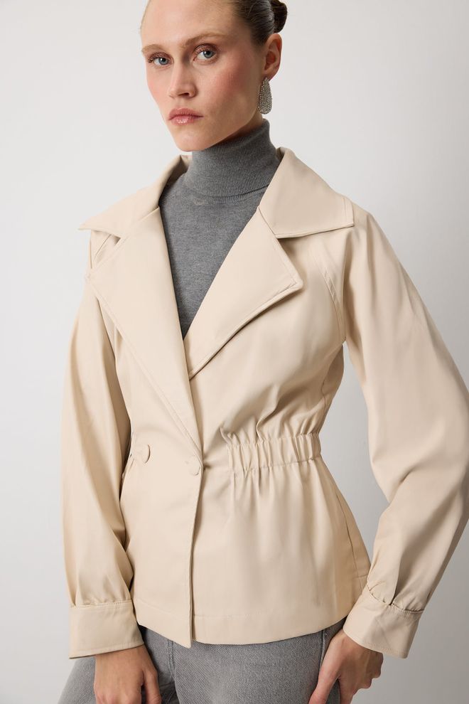 Touche Prive Giacca Blazer Beige Elegante Monopetto Abbigliamento all'ingrosso Casuale