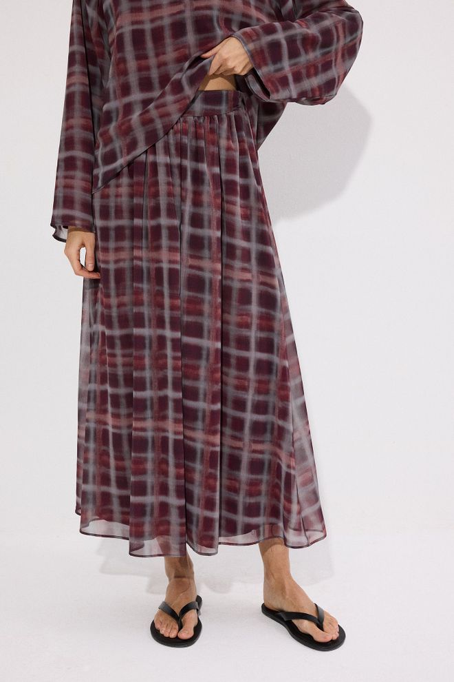 Touche Prive Claret Red Elegant Modest Checkered Set Wholesale Clothing 1