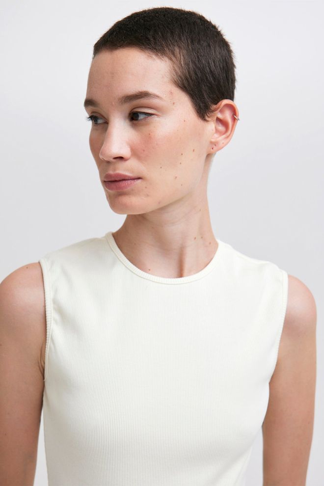 Touche Prive White Casual Elegant Blouse With Cap Sleeves Wholesale Clothing 1