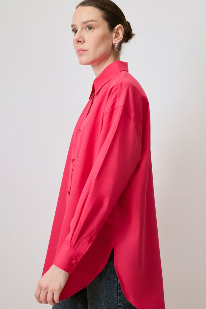 Touche Prive Fuchsia Casual Oversized Fit Shirt Wholesale Clothing 1