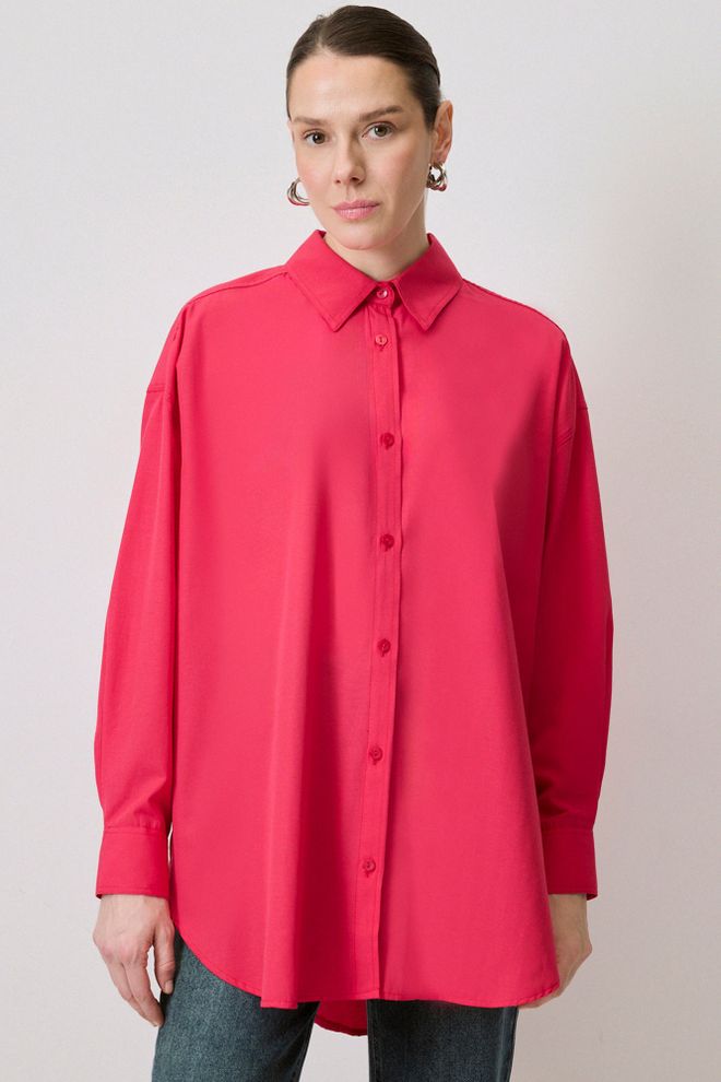Touche Prive Fuchsia Casual Oversized Fit Shirt Wholesale Clothing Casual