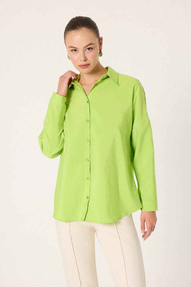 Touche Prive Green Casual Formal Elegant Preppy Shirt Wholesale Clothing Spring