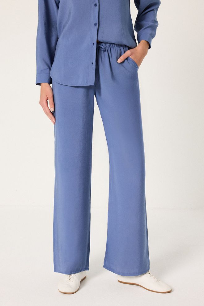 Touche Prive Blue Set Elegant Casual Palazzo Wide Leg Wholesale Clothing 5