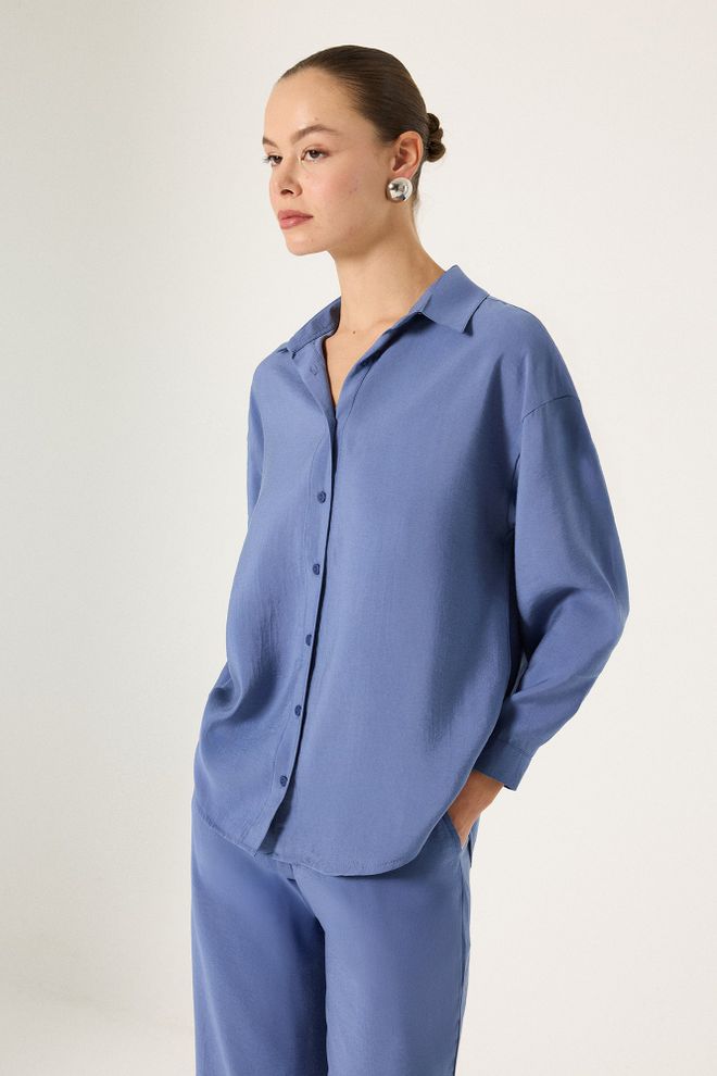 Touche Prive Blue Set Elegant Casual Palazzo Wide Leg Wholesale Clothing Casual