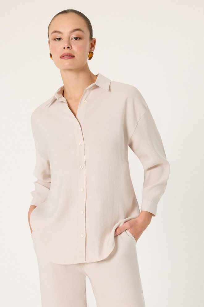 Touche Prive Beige Elegant Oversized Palazzo Set Wholesale Clothing 1