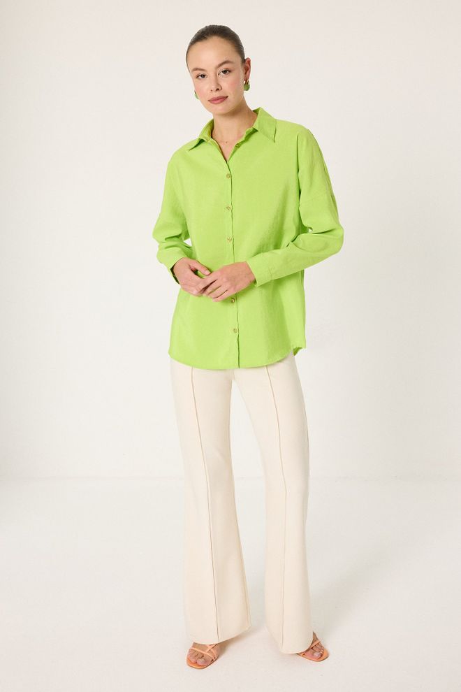 Touche Prive Green Casual Formal Elegant Preppy Shirt Wholesale Clothing 1