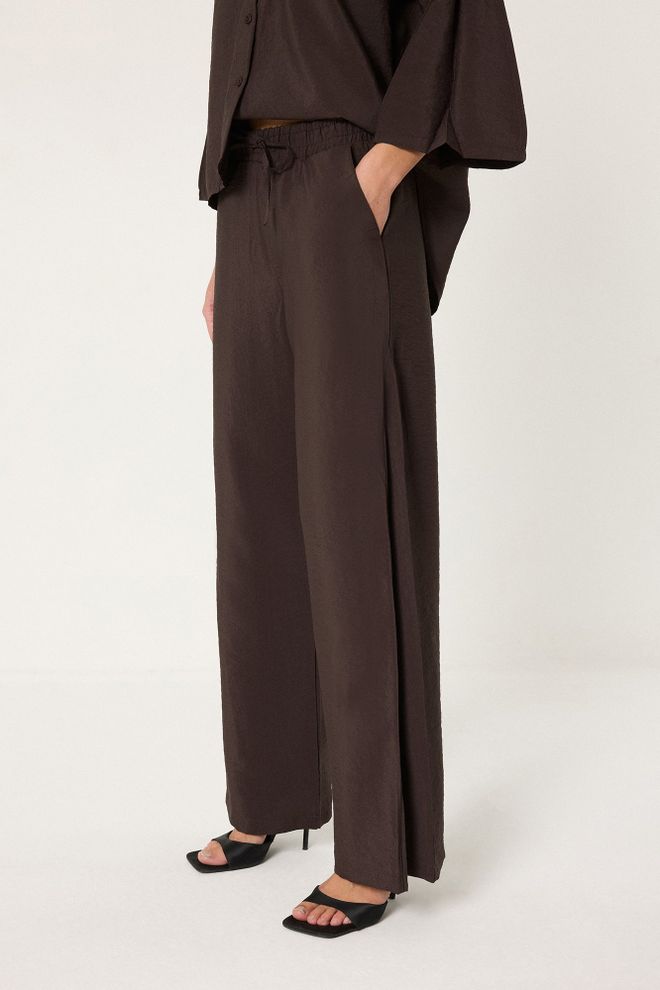 Touche Prive Комплет Браон Елегантан Неформалан Са Палахзо Панталонама Велепродаја одеће скроман