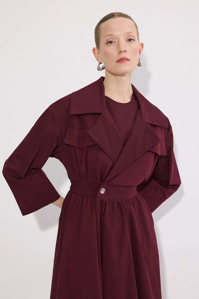 Touche Prive Bordo Rdeča Elegantna Ovitek Obleka Oblačila na debelo Formalno