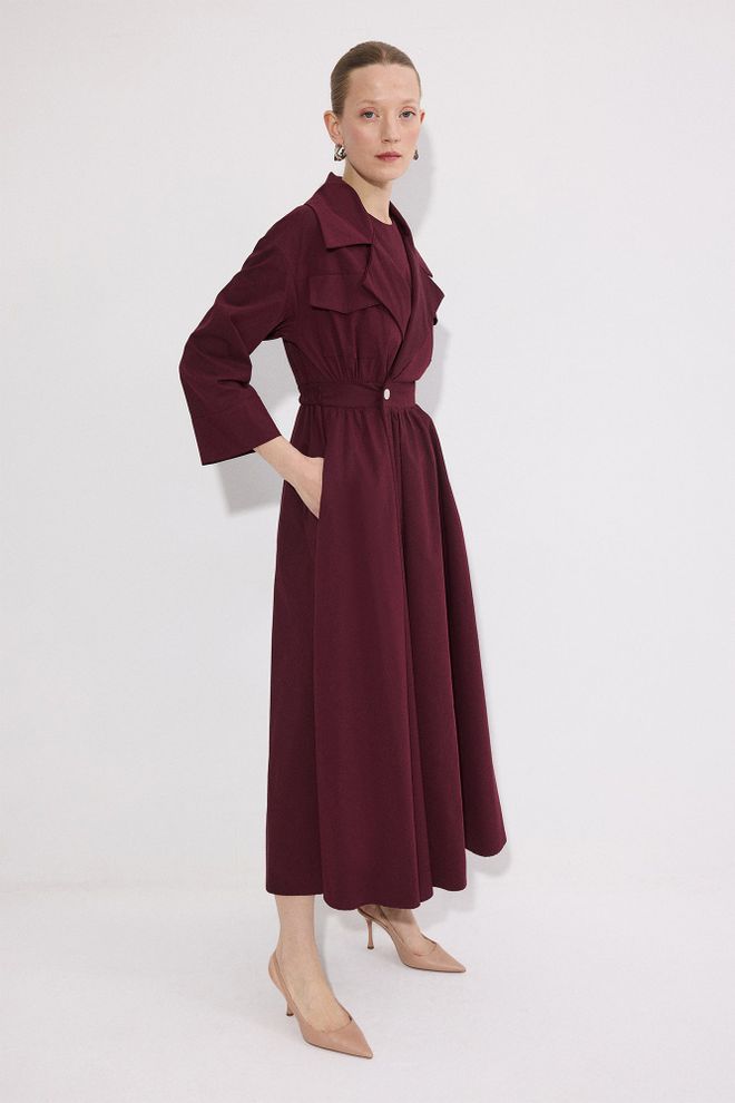 Touche Prive Bordo Rdeča Elegantna Ovitek Obleka Oblačila na debelo Padec