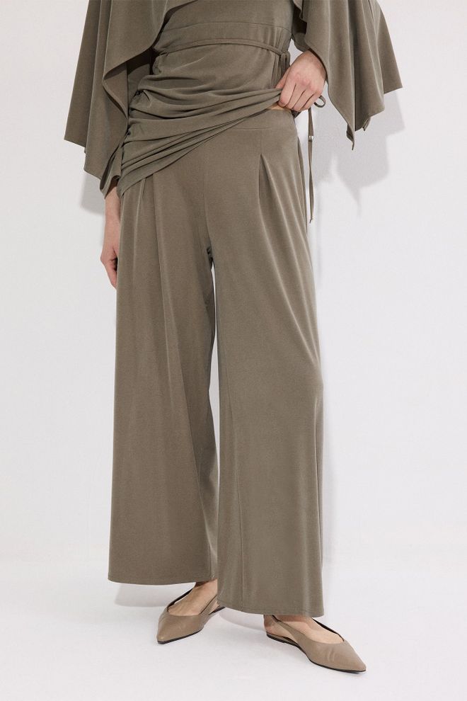 Touche Prive Комплет Каки Елегантан Неформалан Палаззо Везивање Велепродаја одеће скроман