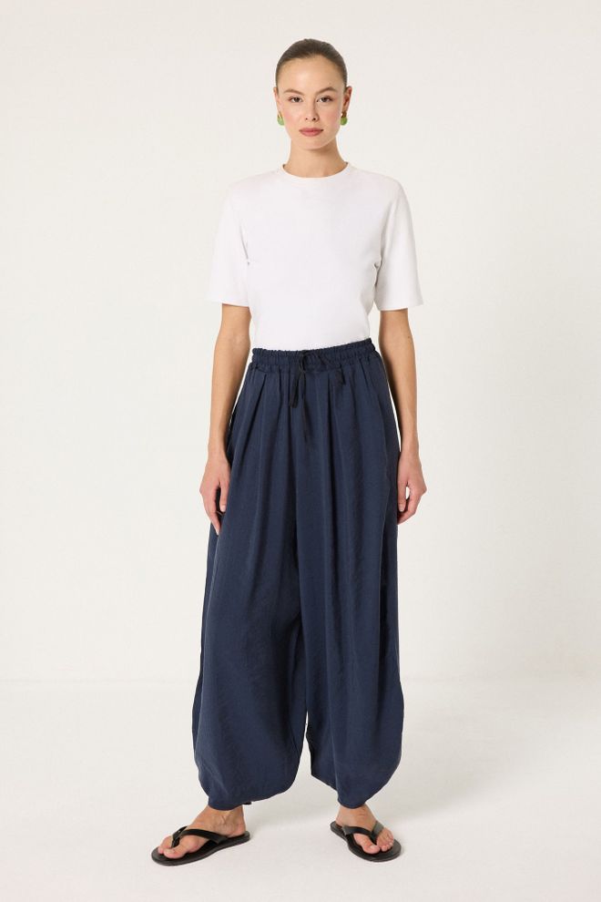 Touche Prive Navy Blue Casual Boho Harem Pants Wholesale Clothing Casual