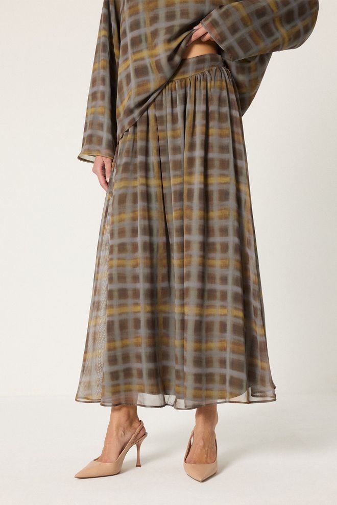 Touche Prive Brown Checkered Formal Elegant Set Wholesale Clothing Spring