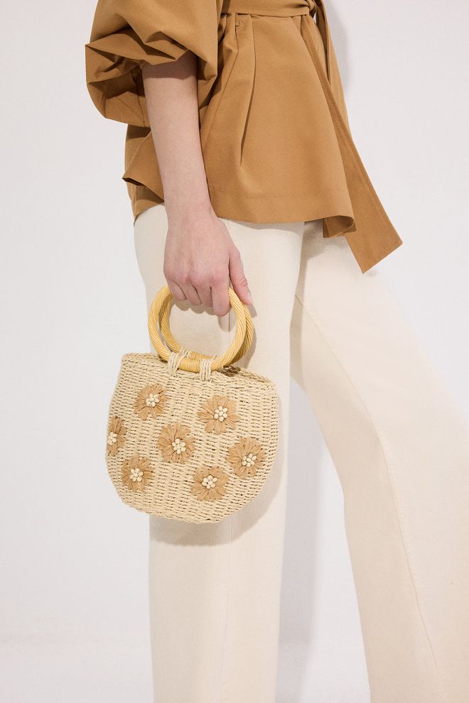 Touche Prive Borsa In Paglia Con Motivo Floreale Abbigliamento all'ingrosso 0