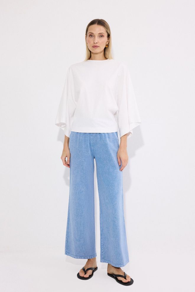 Touche Prive Ασπρο Casual Κομψό Πουκάμισο Με 3/4 Μανίκια Κάπα Χονδρικό εμπόριο ενδυμάτων Casual