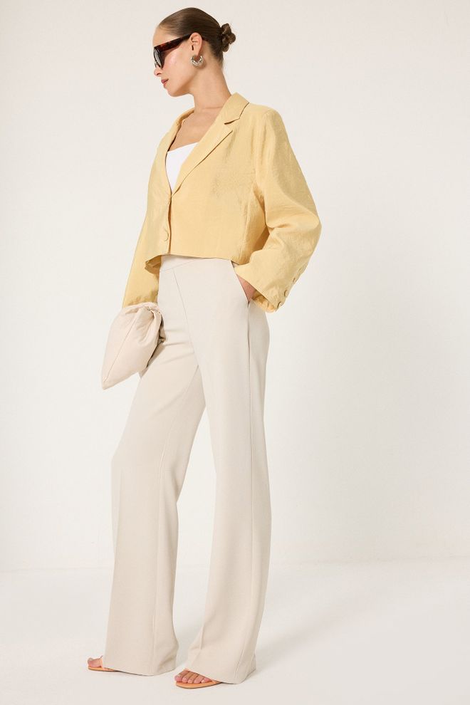 Touche Prive Beige Elegant Formal Casual Preppy Pants Wholesale Clothing Casual