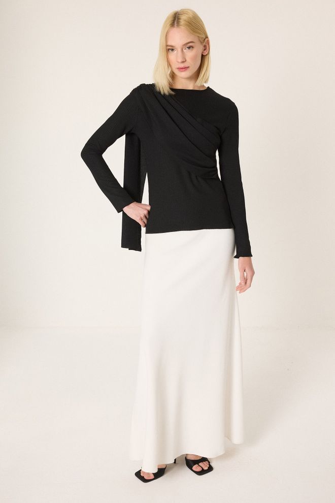 Touche Prive Bluza Neagră Elegantă Vintage Îmbrăcăminte cu ridicata Conservator