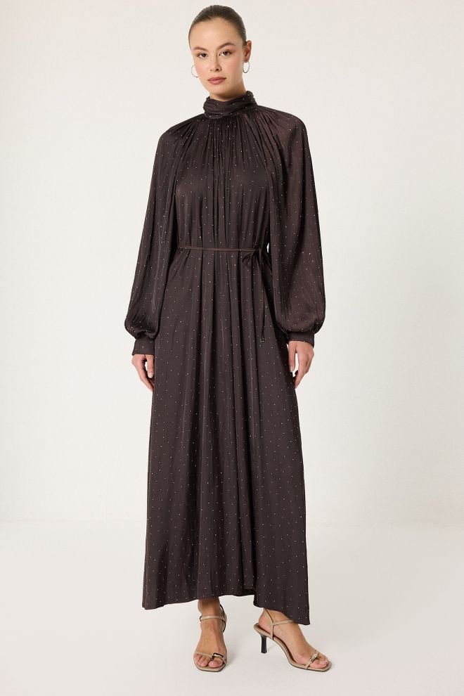 Touche Prive Zarif Siyah Fit & Flare Elbise Toptan Giyim Tesettür