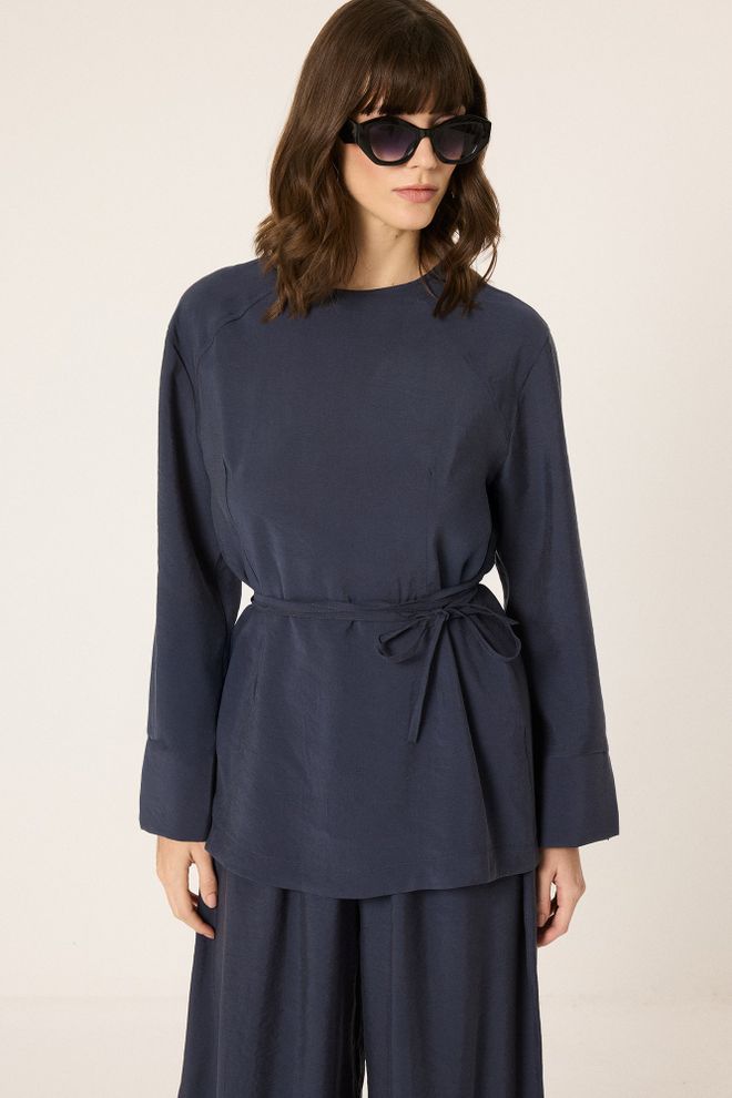 Touche Prive Conjunto Azul Marino Casual Modesto Elegante Ropa al por mayor Salón