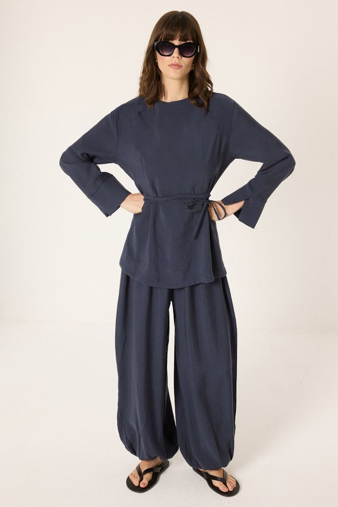 Touche Prive Conjunto Azul Marino Casual Modesto Elegante Ropa al por mayor 1