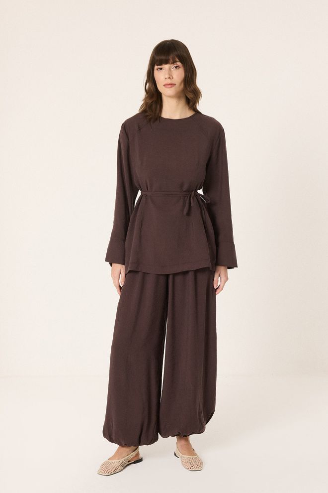 Touche Prive Conjunto Marrón Elegante Modesto Ropa al por mayor Casual