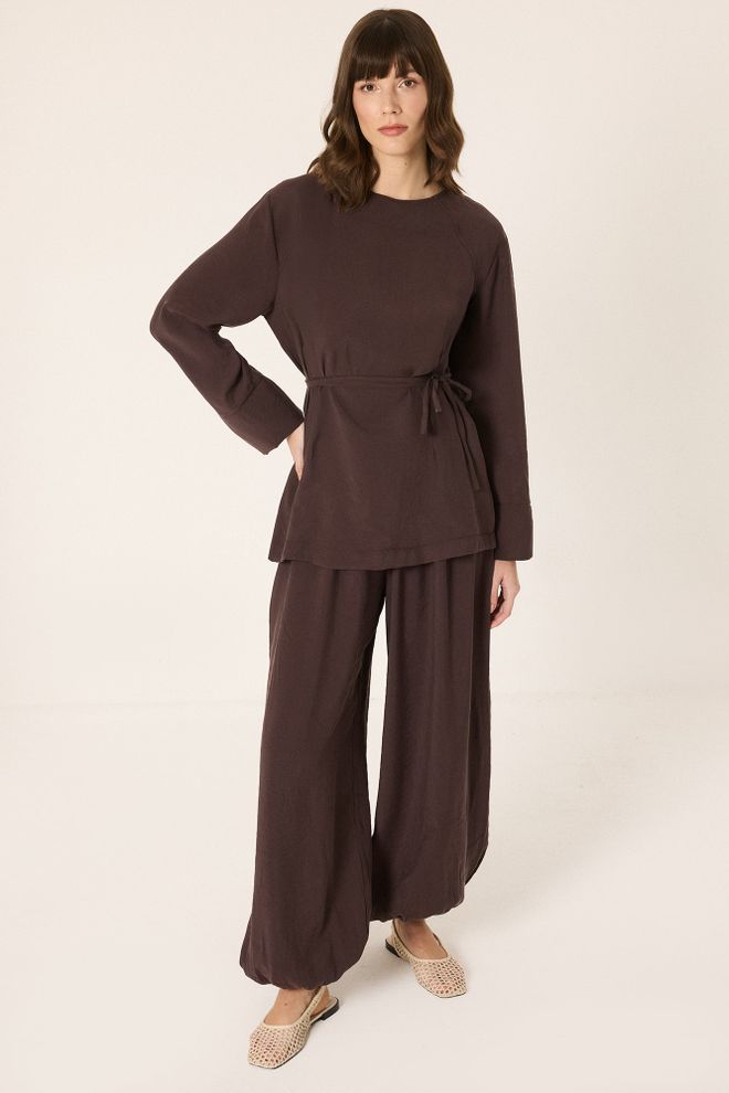 Touche Prive Conjunto Marrón Elegante Modesto Ropa al por mayor 1