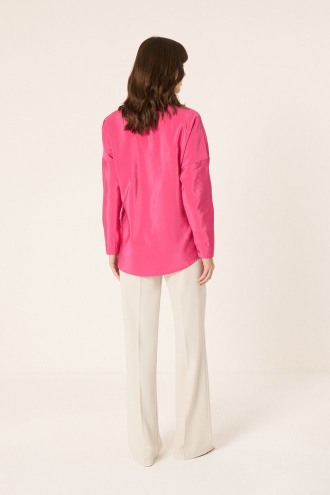 Touche Prive Fuchsia Formal Shirt With Polo Neck Wholesale Clothing 5