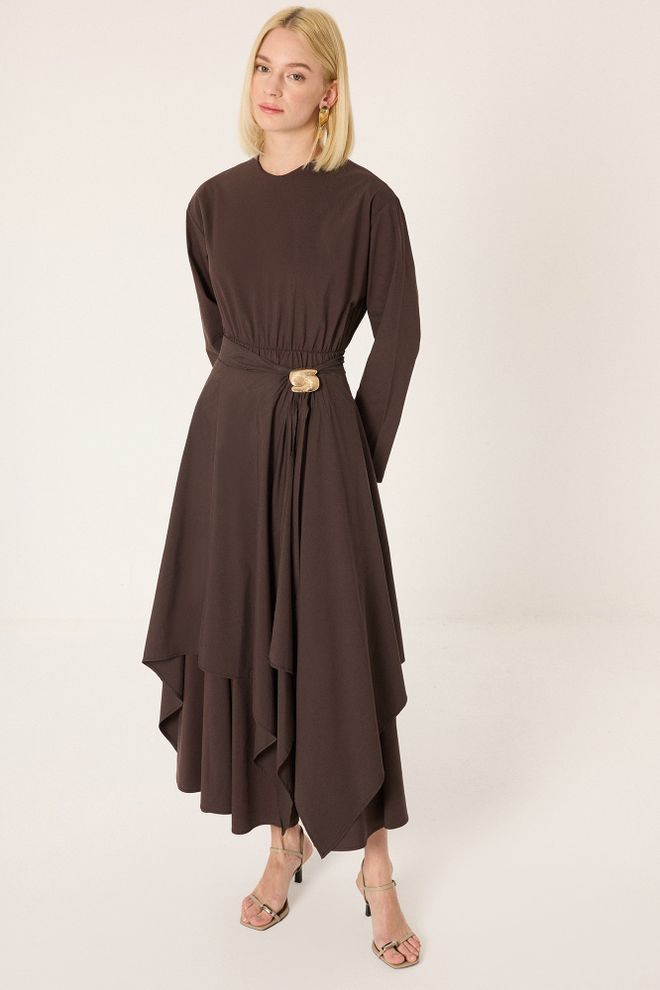 Touche Prive Brown Modest Elegant Formal Dress Wholesale Clothing Modest