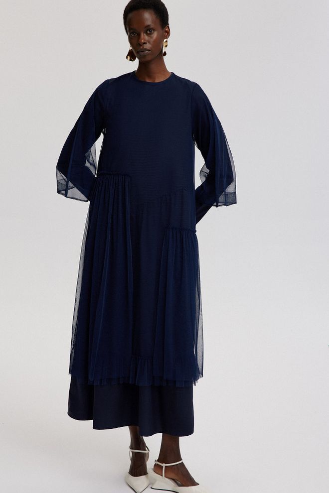 Touche Prive Морнарско Плаво A Лине Скроман Елегантан Формални Хаљина Велепродаја одеће скроман