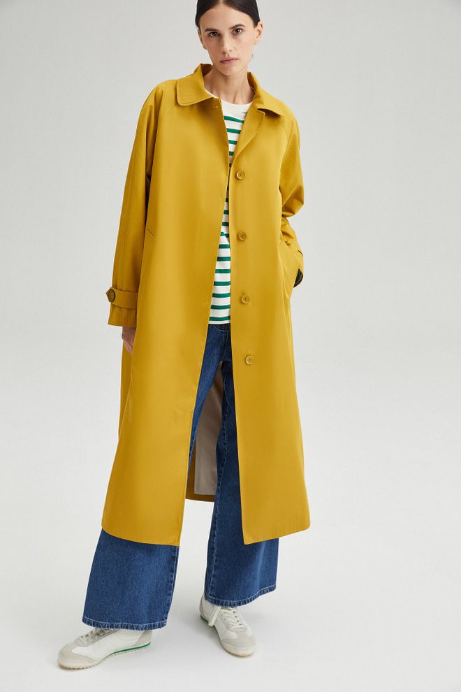 Touche Prive Trenci Galben Elegant Cu Un Rând De Nasturi Îmbrăcăminte cu ridicata Casual