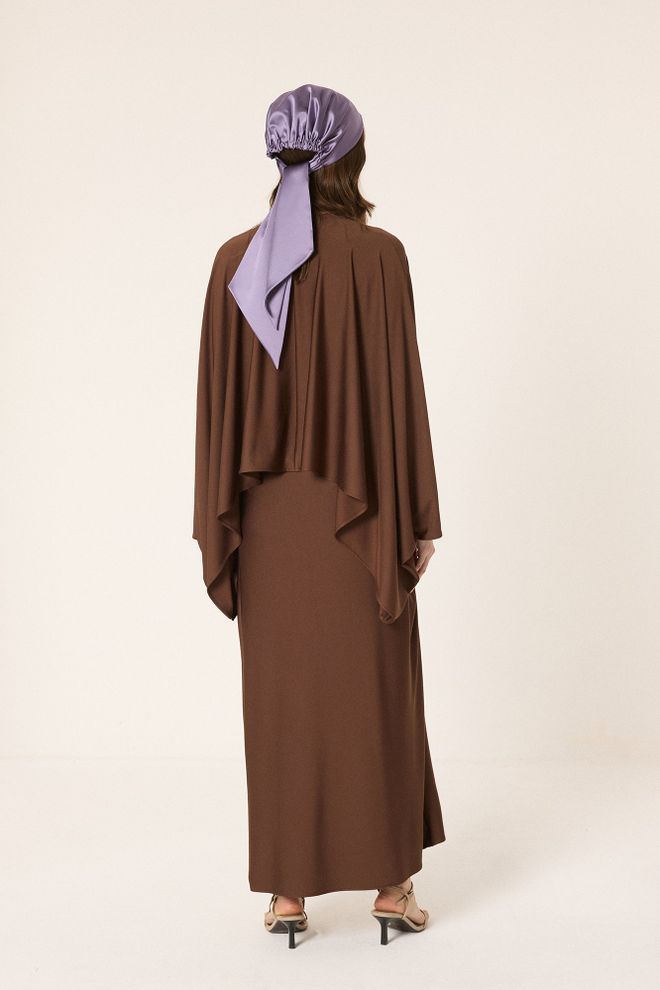 Touche Prive Bruin Etnisch Elegant Maxi Wrap Rok Set Groothandel Kleding Bescheiden