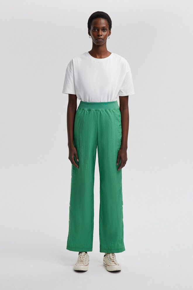 Touche Prive Πράσινο Casual Αθλητικό Palazzo Μακρύ Wide Leg Ψηλόμεσο Παντελόνι Χονδρικό εμπόριο ενδυμάτων Casual