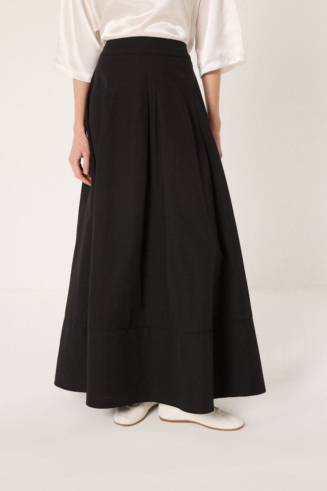 Touche Prive Црна Елегантна Формална Фларед Макси Сукња Са Високим Струком Велепродаја одеће скроман