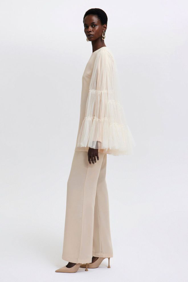 Touche Prive Set Elegant Formeel Casual Beige Groothandel Kleding Casual