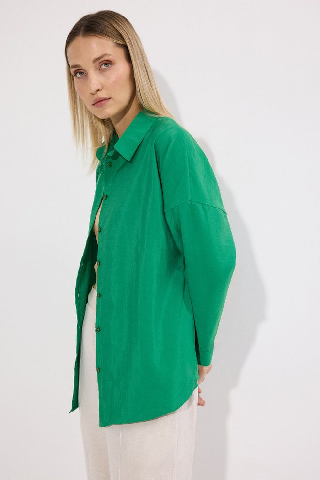 Touche Prive Camicia Verde Casual Elegante Abbigliamento all'ingrosso Casuale