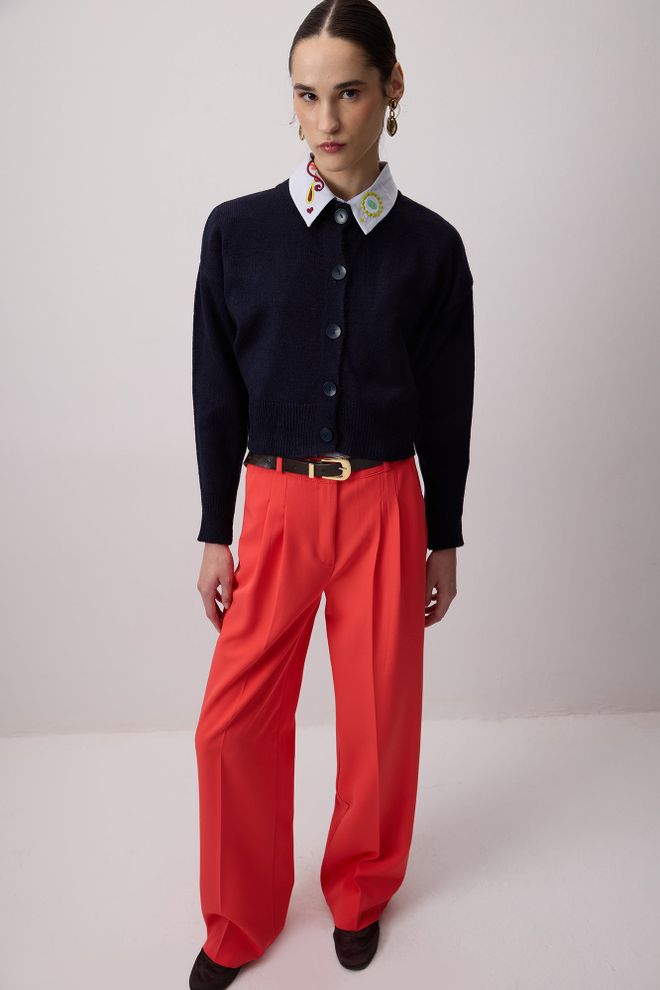 Touche Prive Mornarsko Modra Jopica Z Gumbi Oblačila na debelo Ležerno