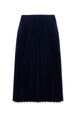 Een kledingmodel uit de groothandel draagt tou10123-pleated-satin-skirt-navy-blue, Turkse groothandel  van 