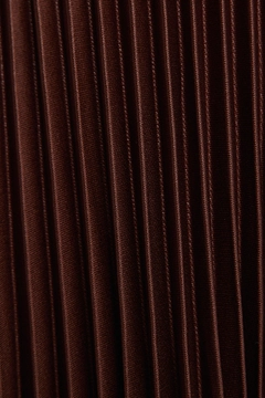 Модел на дрехи на едро носи tou12820-pleated-skirt-brown, турски едро Пола на Touche Prive