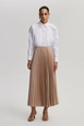 Hurtowa modelka nosi tou12910-pleated-skirt-mink, turecka hurtownia  firmy 