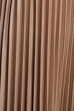 Ein Bekleidungsmodell aus dem Großhandel trägt tou12910-pleated-skirt-mink, türkischer Großhandel Rock von Touche Prive