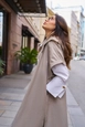Una modella di abbigliamento all'ingrosso indossa tou11120-hooded-vest-mink, vendita all'ingrosso turca di  di 
