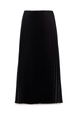 Bir model,  toptan giyim markasının tou12834-pleated-skirt-black toptan  ürününü sergiliyor.