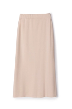 Un model de îmbrăcăminte angro poartă TOU11437 - Elastic Waisted Jersey Skirt - Cream, turcesc angro Fusta de Touche Prive