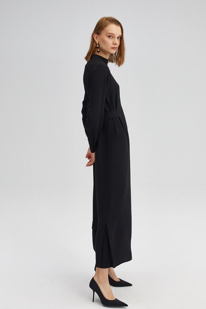 Ilia Crepe Fit Dress Black Wholesale Clothing Polyester