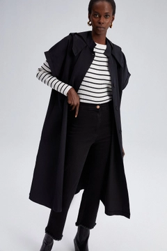 عارض ملابس بالجملة يرتدي tou11684-hooded-waiscoat-black، تركي بالجملة صدار من Touche Prive