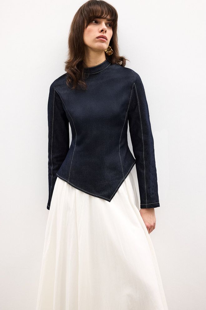 Touche Prive Lacivert Zarif Dar Kalıp Takım Toptan Giyim Gündelik