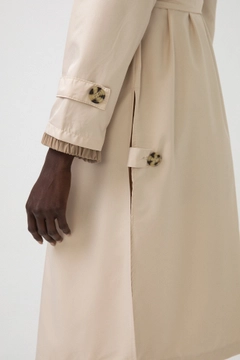 Un model de îmbrăcăminte angro poartă 45951 - Double Breasted RELAX THIN TRENCH COAT, turcesc angro Palton de Touche Prive