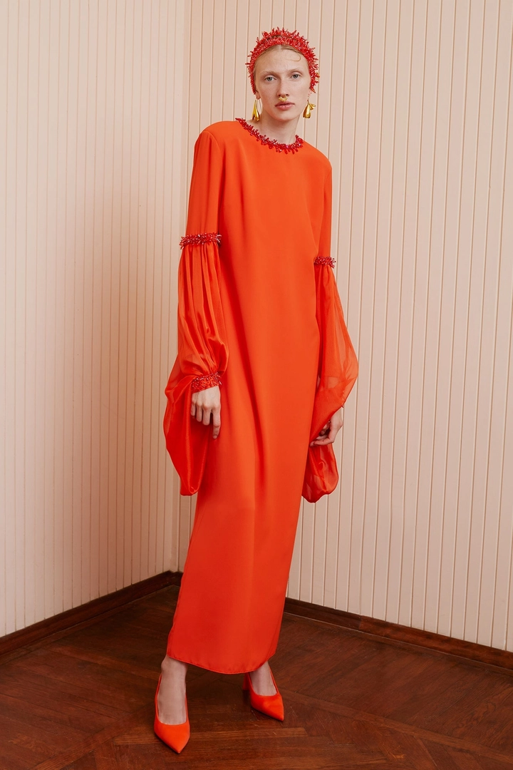 Een kledingmodel uit de groothandel draagt 34399 - Sunshine Dress, Turkse groothandel Jurk van Touche Prive