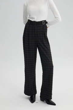 A wholesale clothing model wears 34645 - Ekose Palazzo Pantolon, Turkish wholesale Pants of Touche Prive