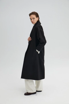 Модель оптовой продажи одежды носит 34680 - Belted Fleece Coat, турецкий оптовый товар Пальто от Touche Prive.