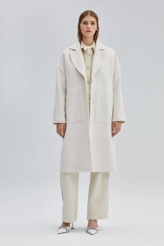 Un model de îmbrăcăminte angro poartă 34693 - Tweed Coat, turcesc angro Palton de Touche Prive